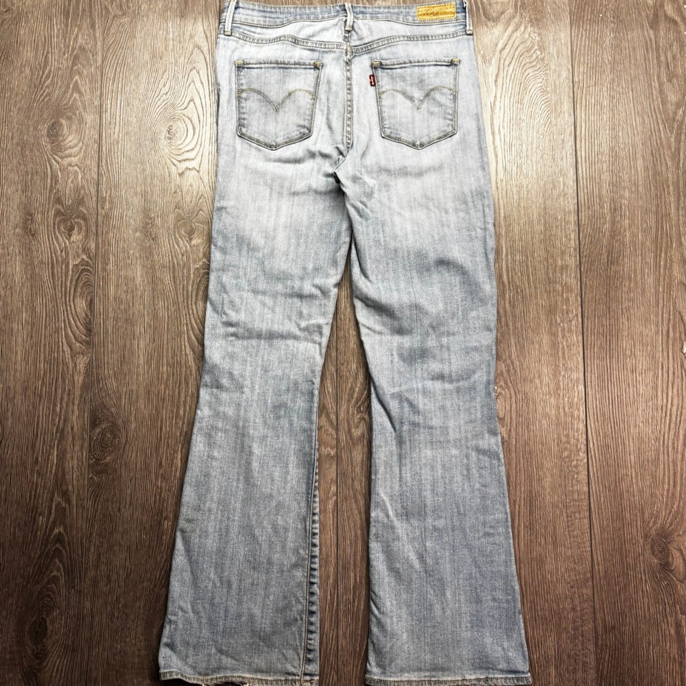 Levis Y2k Demi Curve Bootcut Jeans 30/10 Light Wash Distressed Ripped Knee